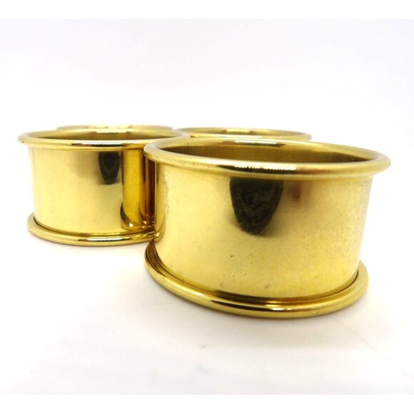 Gold Dinner Napkin Rings Metal Set of Four New - Picture 3 of 3